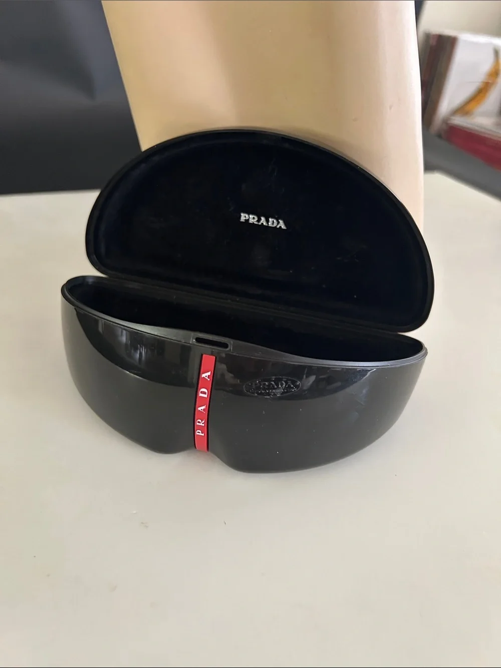 Prada Black Cat-Eye Sunglasses for Women with Logo Temples